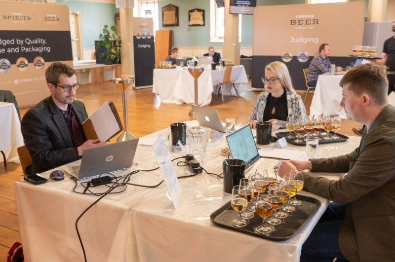 Judging process at London Beer Competition - 2022
