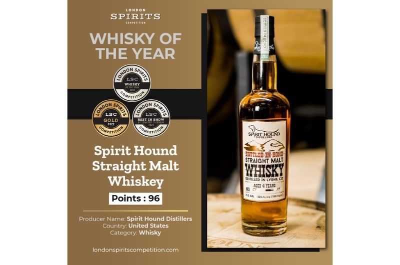 Image: Spirit Hound’s Straight Malt Whisky winning Whisky of the Year and Best Show by Country in London Spirits Competition - 2022